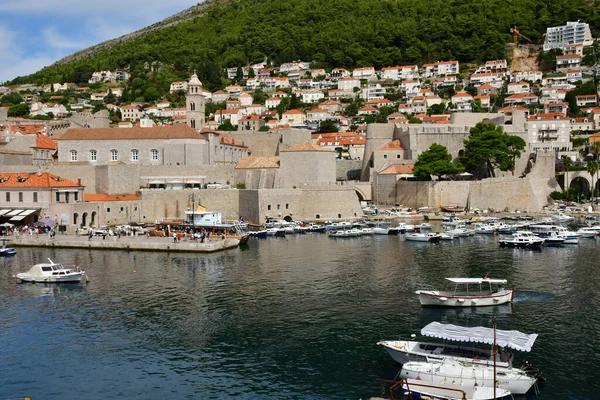 Dubrovnik Croatia August 2022 Picturesque Old Harbour — Fotografia de Stock