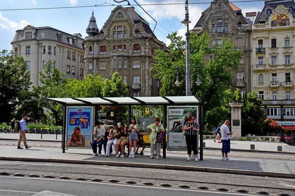 Budapešť Maďarsko Červen 2023 Tramvaj Malebném Centru Města — Stock fotografie
