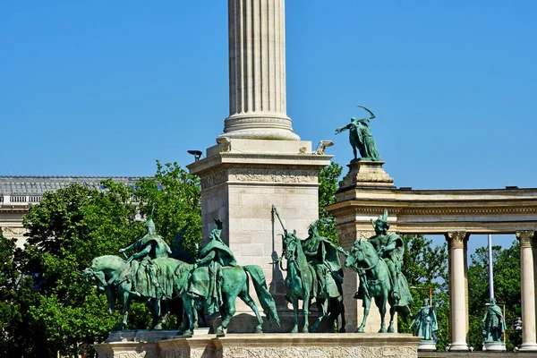 Budapeste Hungria Junho 2023 Praça Dos Heróis — Fotografia de Stock