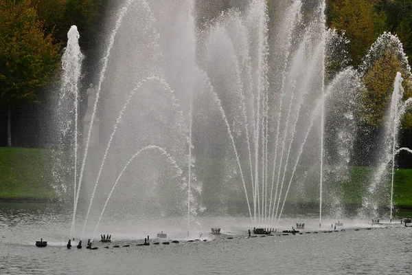 Versailles France October 2023 Mirror Fountain Castle Park Stock Image