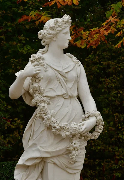 Versailles Frankrijk Oktober 2023 Marmeren Standbeeld Het Kasteelpark — Stockfoto