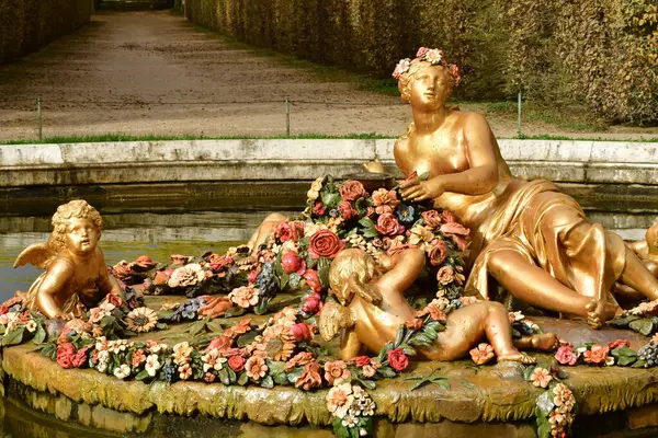 Versailles France Octobre 2023 Fontaine Flora Dans Parc Château — Photo