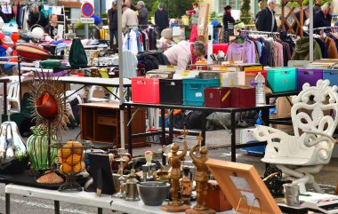 Wissant; France - may 10 2024 : the bric a brac market clipart