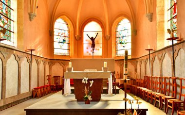 Wissant; France - may 10 2024 : the Saint Nicolas church clipart