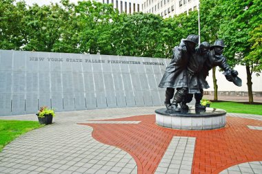 Albany, USA - septembre 9 2023 : the firefighters memorial in the city centre clipart