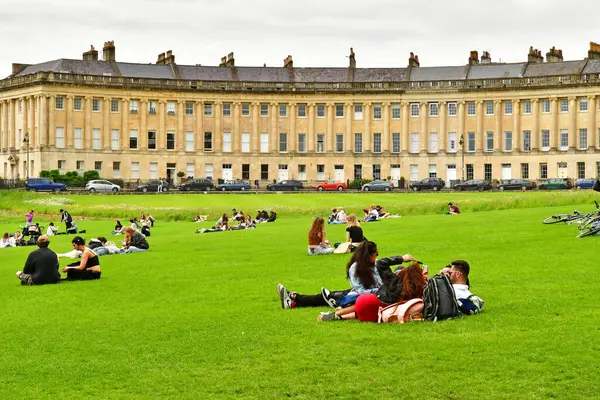 stock image Bath; England - may 30 2024 : the Royal Crescent