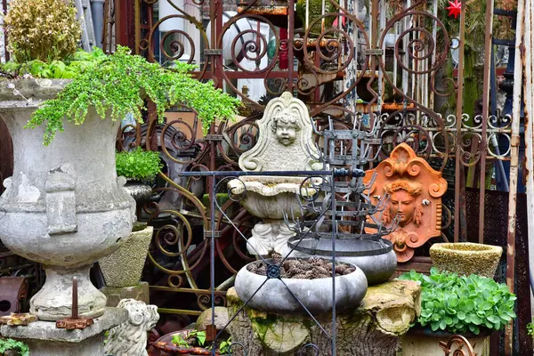 stock image Le Touquet Paris Plage; France - april 20 2024 : bric a brac shop in the picturesque seaside city