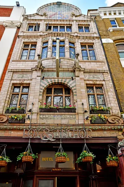 stock image London; England - may 28 2023 : the Fox and Anchor pub in the Charterhouse street