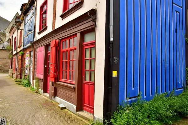 stock image Amiens; France - june  20 2024 : the Saint Leu district in the city center