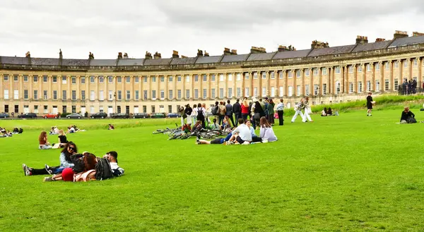 stock image Bath; England - may 30 2024 : the Royal Crescent