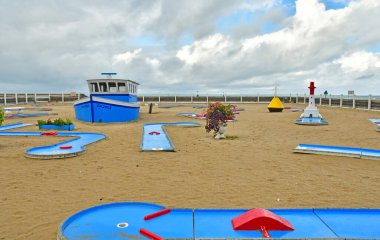 Trouville; France - october 12 2024 : minigolf  on Les Planches, Promenade Savignac clipart