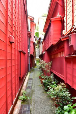 Kanazawa; Japan - august 22 2024 : the Kazue Machi Chaya district near the Asano river clipart