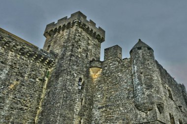 Beynac et Cazenac, France - august 18 2016 : the historical old castle built in the 12th century clipart