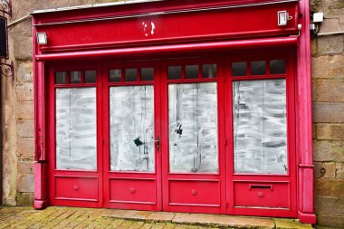 Guerande, France - january 2 2025 : closed shop in the picturesque city center clipart