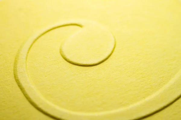 Extreme Macro Embossed Yellow Paper Selective Focus Shallow Depth Field — Stockfoto
