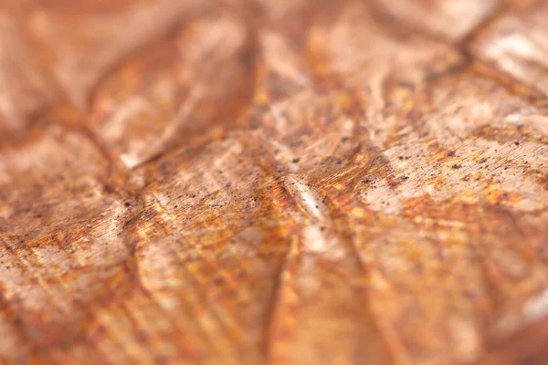 砕いた真鍮箔のテクスチャの極端な閉鎖 選択的ソフトフォーカス フィールドの浅い深さ — ストック写真