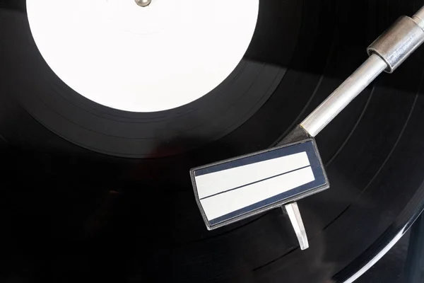 Close Turntable Needle Vinyl Record Turntable Playing Vinyl Needle Rotating Stock Image