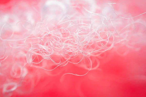 Extrem Makro Polyester Stabil Fiber Röd Bakgrund Selektivt Fokus Kort — Stockfoto