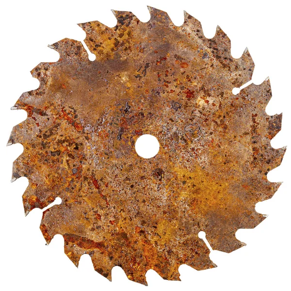 Old Rusty Circular Saw Blade Wood Work Isolated White Background — Stock Photo, Image