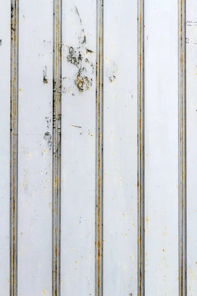Oude Roestige Metalen Magazijn Muur Textuur Achtergrond Close Van Ruwe — Stockfoto
