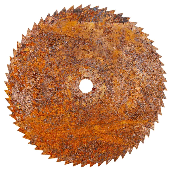 Hoja Sierra Circular Oxidada Para Trabajos Madera Aislada Sobre Fondo —  Fotos de Stock