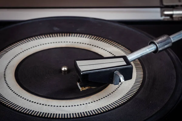 Närbild Vintage Skivspelare Vinyl Retro Ljudutrustning — Stockfoto