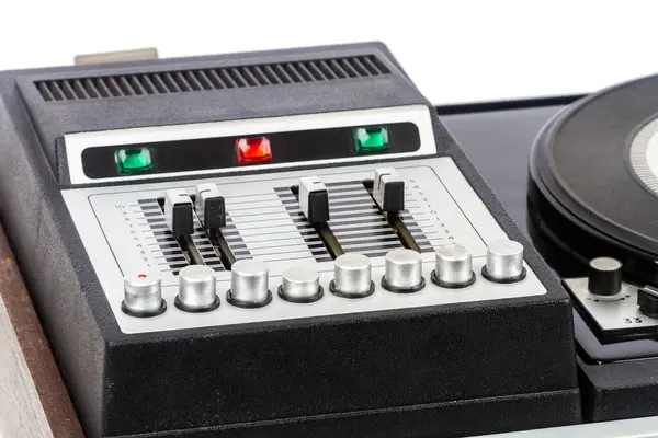 Close Tone Controls Vintage Turntable Vinyl Record Player — Stock Photo, Image
