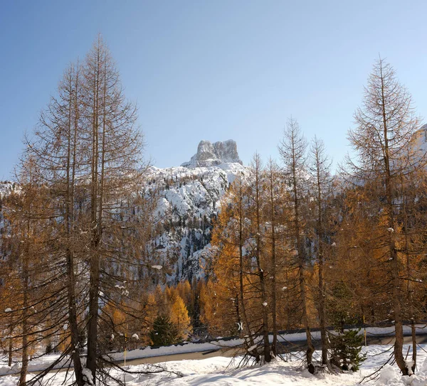 Cortina Ampezzo Veneto Talya Avrupa Daki Torri Nin Manzarası Sonbaharda — Stok fotoğraf