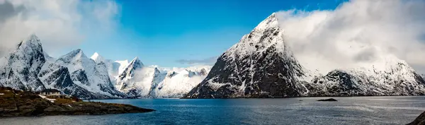 Montañas Cubiertas Nieve Noruega — Foto de Stock