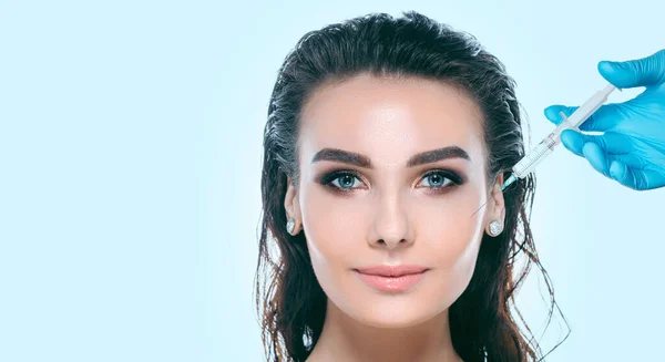 Female Face Cosmetic Injection — Stock Photo, Image