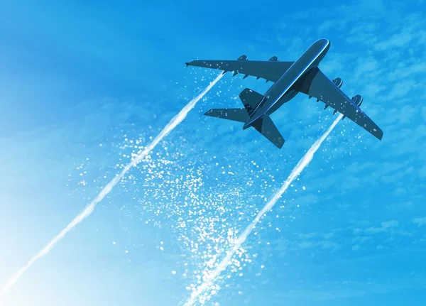 Bulut Tohumlama Kavramsal Illüstrasyon Bulutlar Yerden Atılan Füzelerle Uçaklarla Tohumlanabilir — Stok fotoğraf