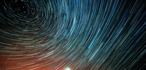 Senderos Estrellas Cielo Nocturno — Foto de Stock
