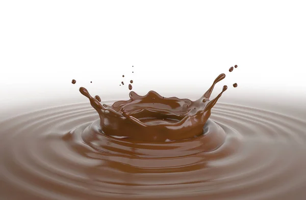 Рідкий Шоколадний Коронний Басейн Бризурами Ілюстрація — стокове фото