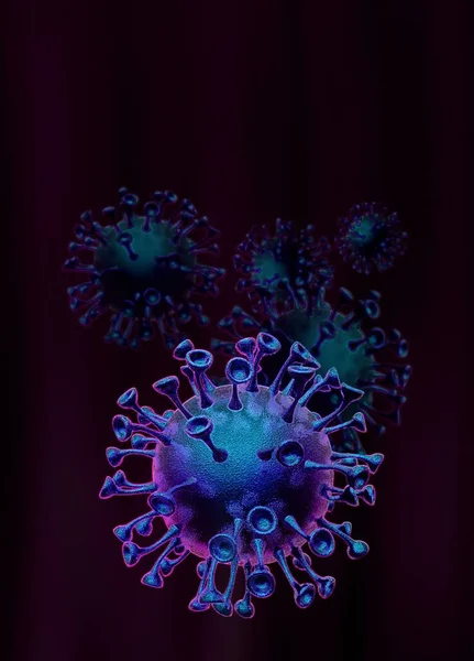 Partículas Coronavírus Ilustração Conceitual — Fotografia de Stock