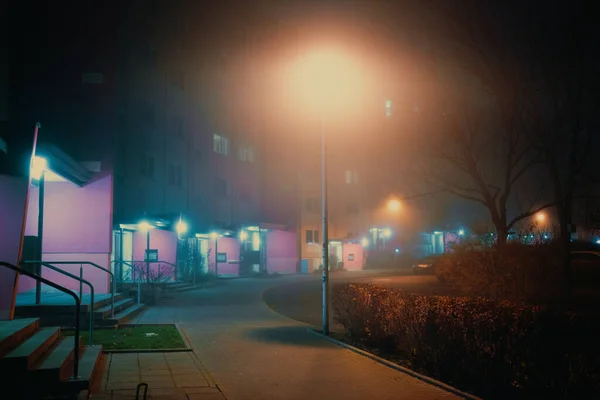 Lumières Multicolores Dans Une Ville Nuit — Photo