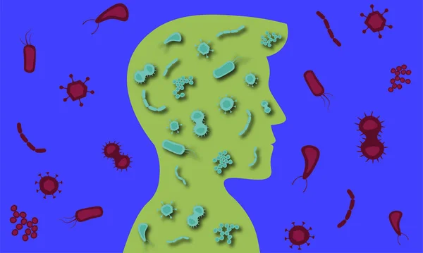 Mikrobiota Ludzka Ilustracja Pojęciowa — Zdjęcie stockowe