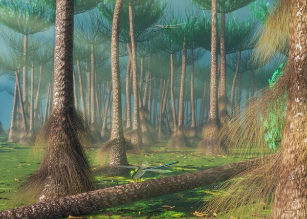 Konstverk Ett Tidigaste Kända Träden Wattieza Dök Upp Mid Devonian — Stockfoto