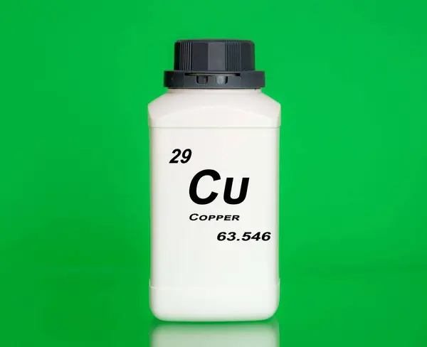 Container Chemical Element Copper — Stock Photo, Image
