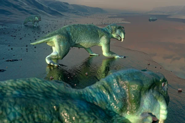 Oeuvre Lystrosaurus Éteint Lézard Pelle Cet Animal Est Pas Dinosaure — Photo