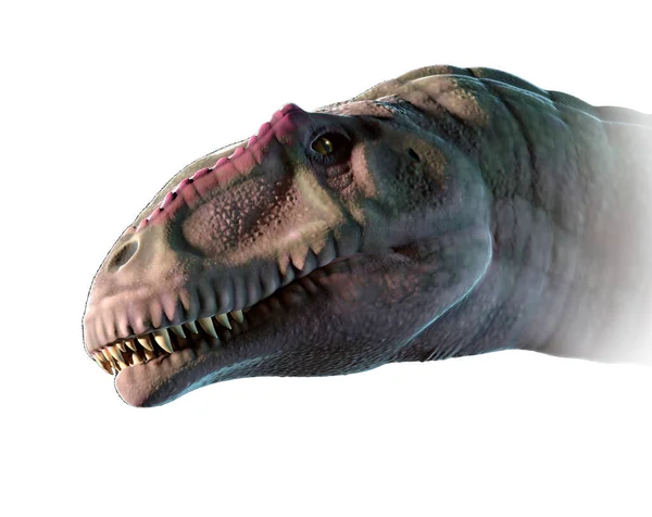 Kunstwerk Des Kopfes Des Theropoden Dinosauriers Giganotosaurus Carolinii Dieses Spitzenraubtier — Stockfoto