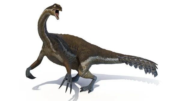 Therizinosaurus Izolované Bílém Pozadí Ilustrace — Stock fotografie