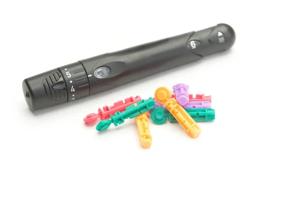 Multi Coloured Lancets Lancet Injector — Stock Photo, Image
