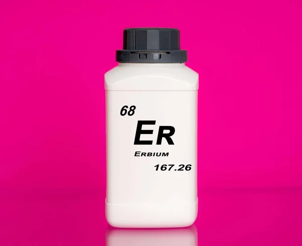 Δοχείο Του Χημικού Στοιχείου Erbium — Φωτογραφία Αρχείου