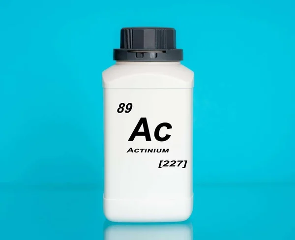 Recipiente Elemento Químico Actínio — Fotografia de Stock