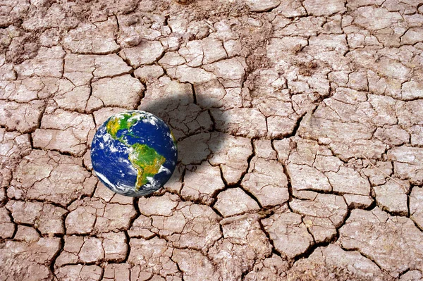 Planet Earth Repedt Sár Fogalmi Illusztráció — Stock Fotó