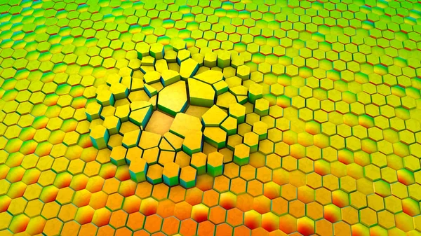Graphene 개념적 컴퓨터 일러스트 Graphene 구조의 모양의 벌집에 탄소의 합금이다 — 스톡 사진