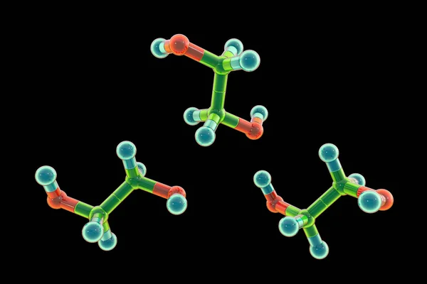Etylglykol Molekylär Modell Denna Organiska Förening Används Som Bil Frostskyddsmedel — Stockfoto
