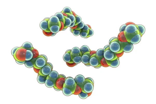 Illustrazione Computerizzata Una Molecola Del Glicole Polietilenico Peg Glicole Esetilenico — Foto Stock