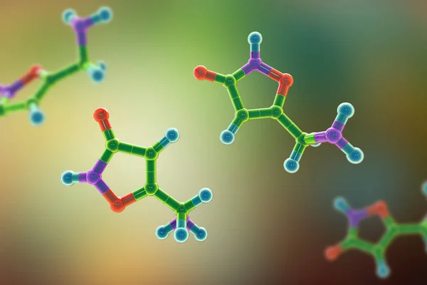 Muscimol Molecule Computer Illustration — Fotografia de Stock