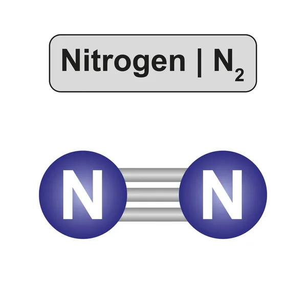 Ilustración Una Molécula Nitrógeno — Foto de Stock